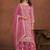 Pink georgette embroidery & sequins semi stitched suit size up to 42