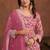 Pink georgette embroidery & sequins semi stitched suit size up to 42