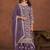 Purple georgette embroidery & sequins semi stitched suit size up to 42