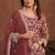 Mauve georgette embroidery & sequins semi stitched suit size up to 42