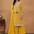 Yellow georgette embroidery & sequins semi stitched suit size up to 42