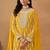 Yellow georgette embroidery & sequins semi stitched suit size up to 42