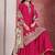 Rani pink chinnon embroidered work and printed dupatta free size stitch suit size up to 42