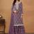 Purple georgette embroidery & sequins semi stitched suit size up to 42