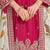 Rani pink chinnon embroidered work and printed dupatta free size stitch suit size up to 42
