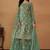 Turquoise net embroidery & sequins semi stitched suit size up to 42