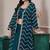 Blue chinnon zari embroidery & sequins free size stitch suit size up to 42