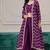 Purple chinnon zari embroidery & sequins free size stitch suit size up to 42