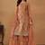 Peach net embroidery & sequins semi stitched suit size up to 42
