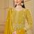 Mustard georgette embroidered & sequins semi stitched suit size up to 42