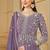 Purple georgette embroidered & sequins semi stitched suit size up to 42