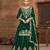 Green vichitra silk zari embroidery beads sequence work & floral printed free size stitch suit size up to 42