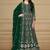 Green georgette embroidered & sequins semi stitched suit size up to 42
