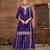 Purple chinnon zari embroidery & sequins free size stitch suit size up to 42