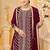 Maroon georgette zari embroidery & sequins free size stitch suit size up to 42