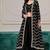 Black chinnon zari embroidery & sequins free size stitch suit size up to 42