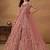 Pink net embroidered & sequins semi stitched suit size up to 42