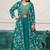 Turquoise blue georgette zari embroidery & sequins free size stitch suit size up to 42