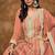 Peach dola silk embroidery & sequins free size stitch suit size up to 42