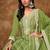 Green dola silk embroidery & sequins free size stitch suit size up to 42