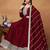 Maroon art silk embroidery & sequins semi stitched suit size up to 42