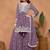 Purple georgette embroidery & sequins semi stitched suit size up to 42