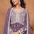 Purple georgette embroidery & sequins semi stitched suit size up to 42