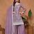 Lilac chinnon embroidery & sequins semi stitched suit size up to 42