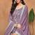 Lilac chinnon embroidery & sequins semi stitched suit size up to 42