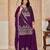 Purple chinnon embroidery & sequins semi stitched suit size up to 42