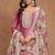 Pink art silk embroidery print & sequins semi stitched suit size up to 42