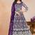 Purple net embroidery & sequins semi stitched suit size up to 42