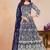 Blue net embroidery & sequins semi stitched suit size up to 42