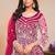 Pink net embroidery & sequins semi stitched suit size up to 42