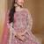 Pink net embroidery & sequins semi stitched suit size up to 42