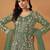 Pista green net embroidered & sequins semi stitched suit size up to 42