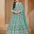 Turquoise net embroidery & sequins semi stitched suit size up to 42