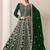 Green georgette embroidery & sequins semi stitched suit size up to 42