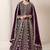 Purple georgette embroidery & sequins semi stitched suit size up to 42