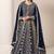 Blue georgette embroidery & sequins semi stitched suit size up to 42