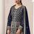 Blue georgette embroidery & sequins semi stitched suit size up to 42
