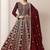 Maroon georgette embroidery & sequins semi stitched suit size up to 42