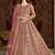 Pink net embroidery & sequins semi stitched suit size up to 42