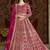 Pink net embroidery & sequins semi stitched suit size up to 42
