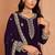 Purple georgette embroidery & sequins semi stitched suit size up to 42