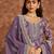 Lavender jacquard embroidery sequins & digital print semi stitched suit size up to 42