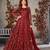 Maroon net zari embroidery & sequins semi stitched suit size up to 42