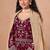 Maroon georgette zari embroidery & sequins semi stitched suit size up to 42