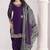 Purple roman silk zari embroidery sequins mirror & printed dupatta semi stitched suit size up to 42
