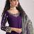 Purple roman silk zari embroidery sequins mirror & printed dupatta semi stitched suit size up to 42